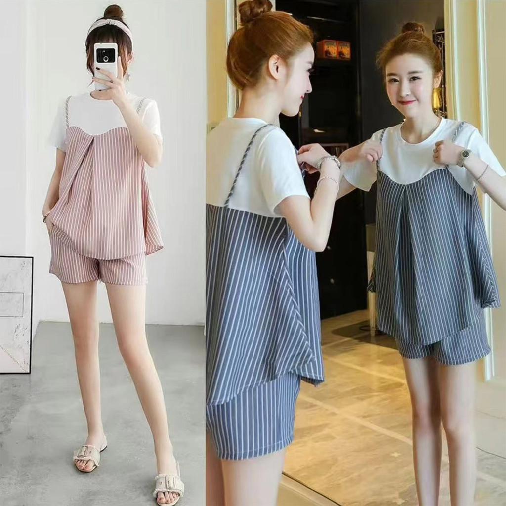เสื้อผ้าคุณแม่ตั้งครรภ์ ดีไซน์สวย ชุดสองชิ้นใหม่