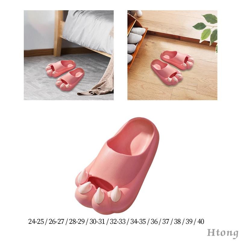 [Htong] รองเท้าแตะบ้านสัตว์ EVA Animal Paws สไลด์สําหรับอาบน้ําในร่ม