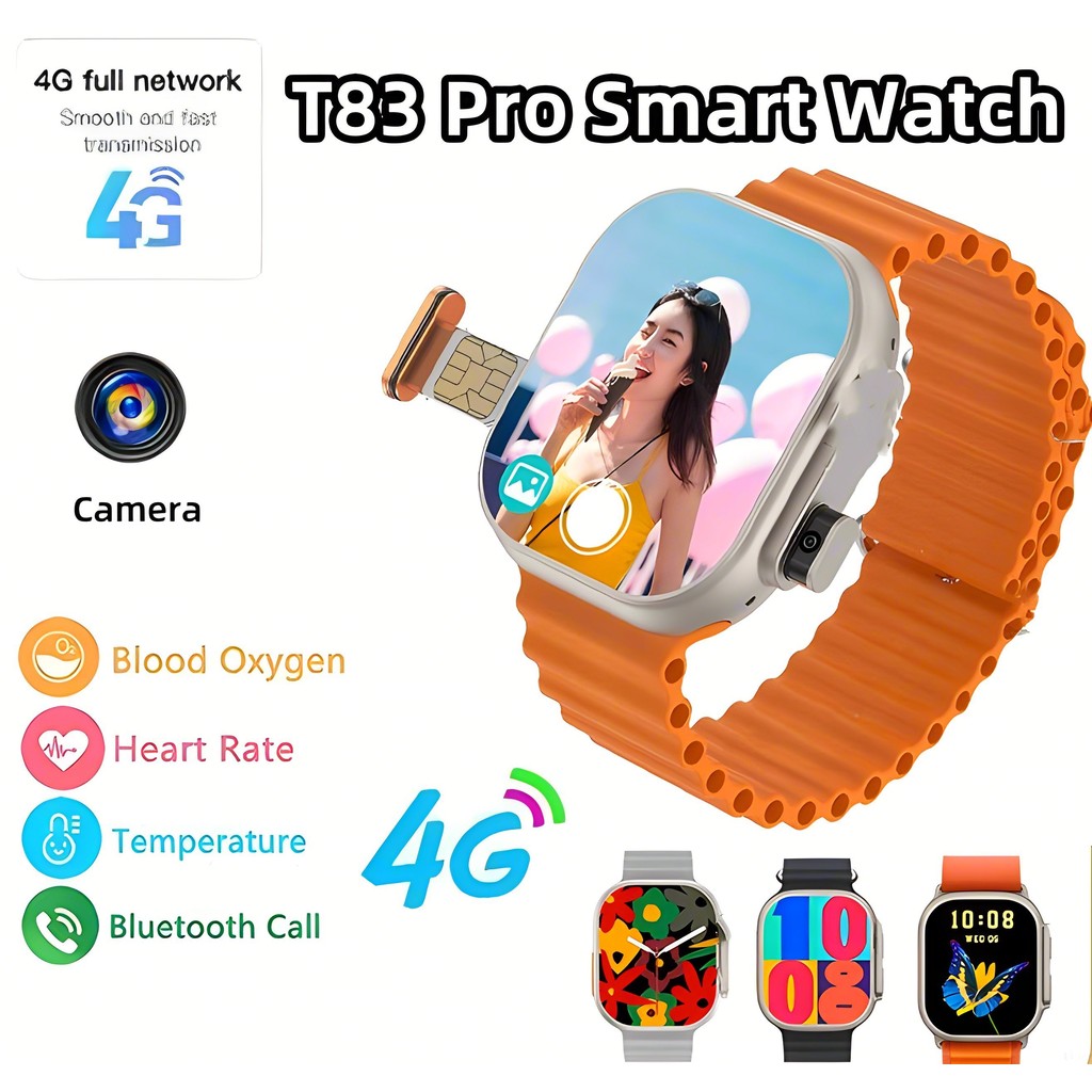 รองรับซิมการ์ด 4G Smart Watch T83 Pro 2.03 HD Ultral 10 สมาร์ทวอท์ชพร้อมกล้องผู้ชายผู้หญิง SmartWatc