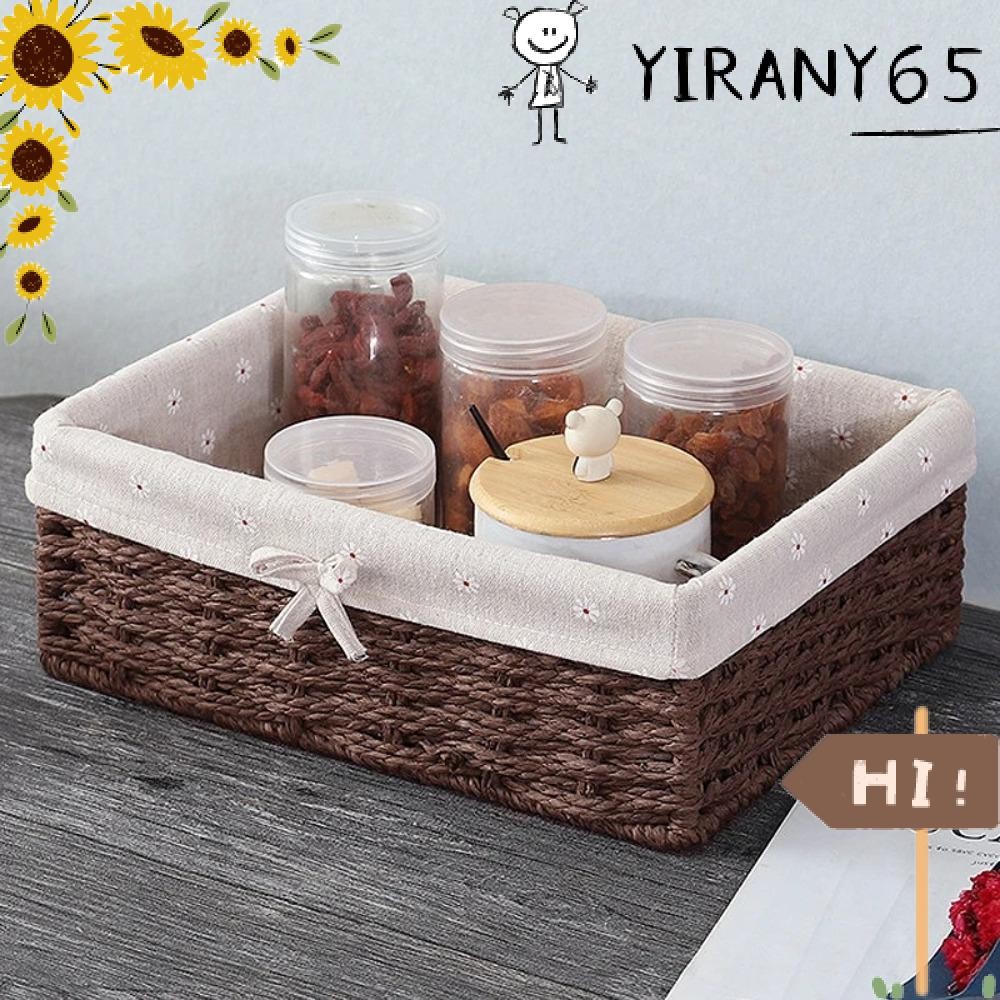 ยี่รัน ตะกร้าเก็บของ, อุปกรณ์จัดเก็บของกระจุกกระจิกทอมือทรงสี่เหลี่ยม, หนังสือเดสก์ท็อปของเล่นกล่องเครื่องสําอาง