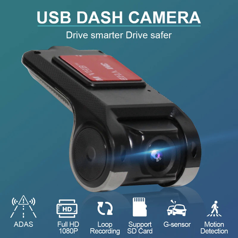1080p ADAS Dash Cam Video Recorder USB รถ DVR สําหรับ Android Player ด้านหน้าและด้านหลัง Dashcam Loop Recording Night Vision