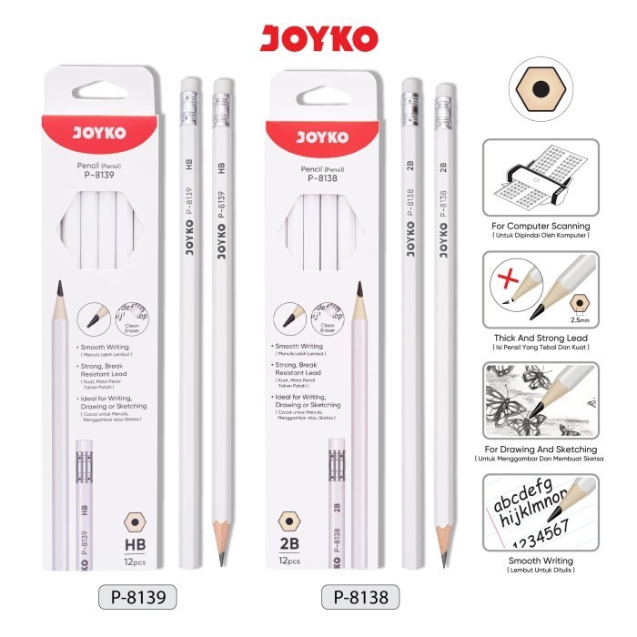 ดินสอ Joyko P-8138 p-8139 1 กล่อง 12 ชิ้น