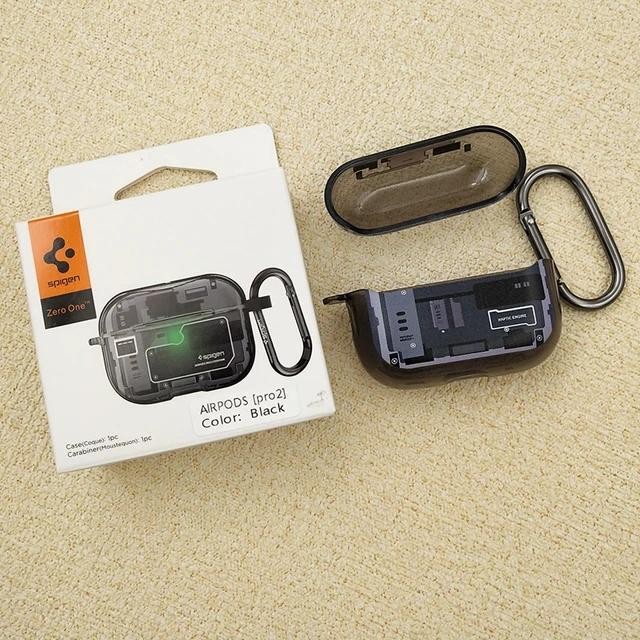ใหม่ Spigen Zero One เทคโนโลยีลักษณะหูฟังเหมาะสําหรับ Airpods Pro 1/2 Air Pods 3 กระเป๋าป้องกันพร้อม Carabiner