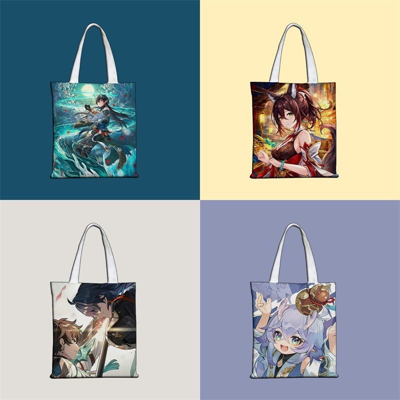 Honkai: Star Rail กระเป๋าผ้าใบความจุขนาดใหญ่รอบอะนิเมะ