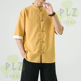 ทังทังทังชายเสื้อผ้าชายกี่เพ้าเสื้อผู้ชาย เสื้อผู้หญิง ผู้ ถัง ฮันฟู samfuสไตล์จีนรสสูทปุ่มผ้าลินินสไตล์สามไตรมาสแขนผ้าฝ้ายผ้าลินิน