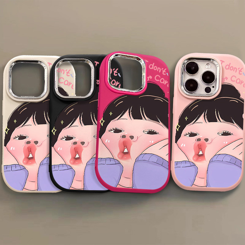 ความงามน่ารักสาวกรณีเข้ากันได้สําหรับiphone 15 16 14 13 12 11 Pro Max XS X XR 8 7 Plusซิลิโคนกันกระแทกฝาครอบป้องกันปลอก
