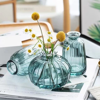 [พร้อมส่ง] แจกันแก้วสไตล์ฝรั่งเศส French-style glass vase แจกันเรียบง่าย ของแต่งบ้าน พร็อพถ่ายรูป ร้านกาแฟ