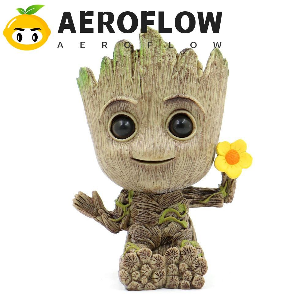 Aeroflow Groot Action Figure ของเล่นเด็กตกแต่งรถ Mini Groot รูปของเล่น Avengers Marvel ตุ๊กตา