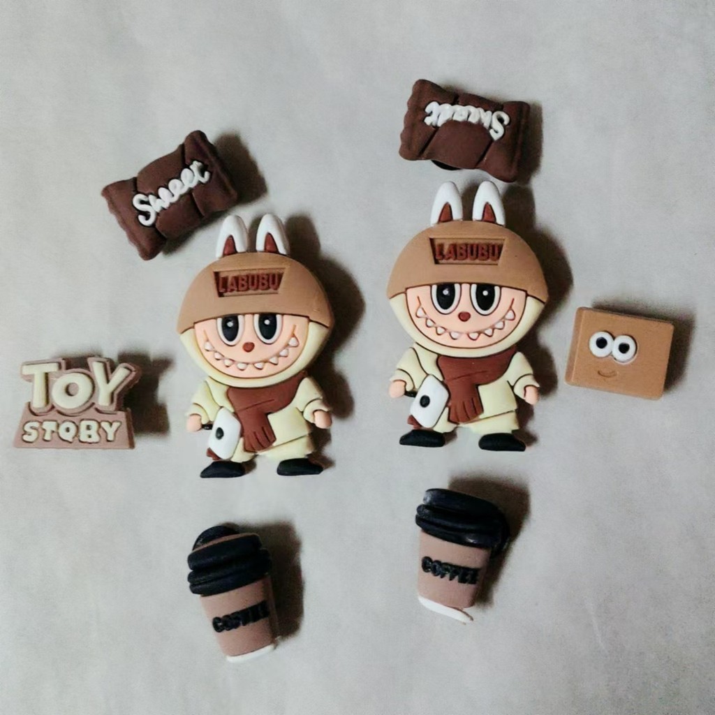 Lububuใหม่หลุมกระเป๋าอุปกรณ์เสริมการ์ตูนน่ารักอุปกรณ์เสริมที่ถอดออกได้ตกแต่งหัวเข็มขัดขนาด11มม