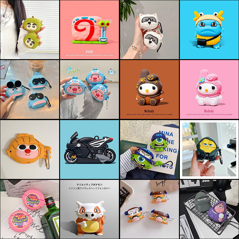 MANGO กรณีปลอกสําหรับ AirPods 1 2 3 4 ANC Pro 3 2 กรณีปลอก Gen 2 3 4 2nd 3rd 4th น่ารักตลก Cool การ์ตูนอะนิเมะ IMD
