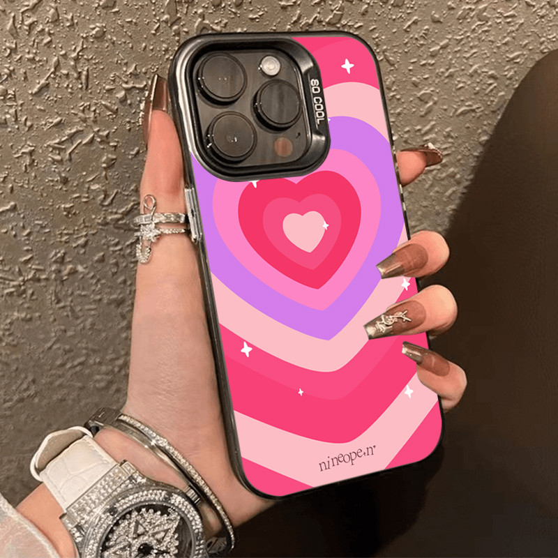 เคสโทรศัพท์แอปเปิ้ล ทนต่อสิ่งสกปรก 11 12 13 14 15 Pro Max XS X XR 7 8 14Plus ป้องกันการชนกันสีรักลามิเนต