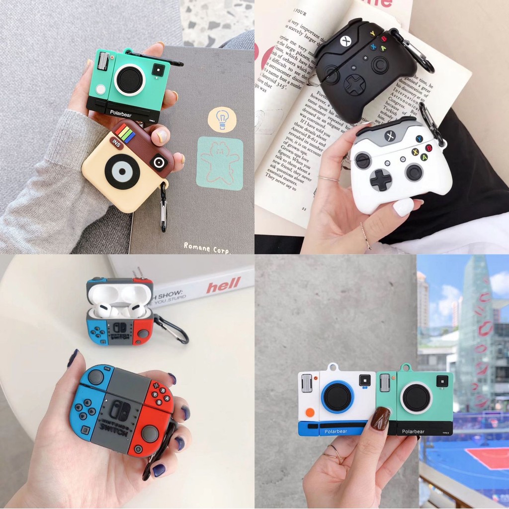 Mango กรณีปลอกสําหรับ AirPods 1 2 3 Pro 2 กรณีปลอก Gen 2 3 2nd 3rd Gen2 Gen3 ซิลิโคนกรณี 3D น่ารักการ์ตูนอะนิเมะเกมคอนโทรลเลอร์คอนโซล