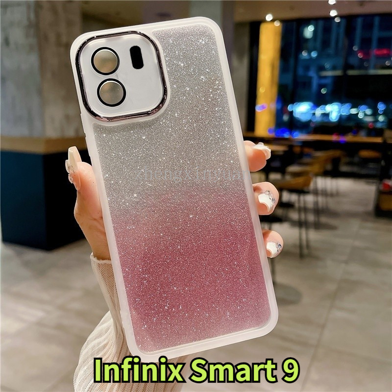 Infinix Smart 9 4G 5G 2024 Bling Glitter สําหรับ InfinixSmart9 Smart9 เคสโทรศัพท์ Soft TPU ชุบกันกระแทกโปร่งใสปกหลัง