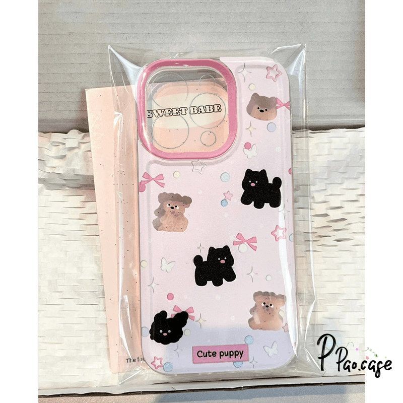 ลูกสุนัขน่ารักโบว์ TPU อ่อนเข้ากันได้ เคสไอโฟน 13 11 15 รูปที่ 6