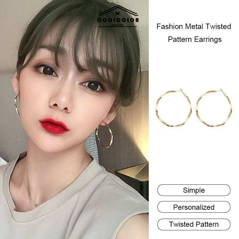ในไทย ต่างหูแฟชั่น Twist Motif ต่างหูอารมณ์เย็นต่างหูอเนกประสงค์ระดับไฮเอนด์coolcolor.th