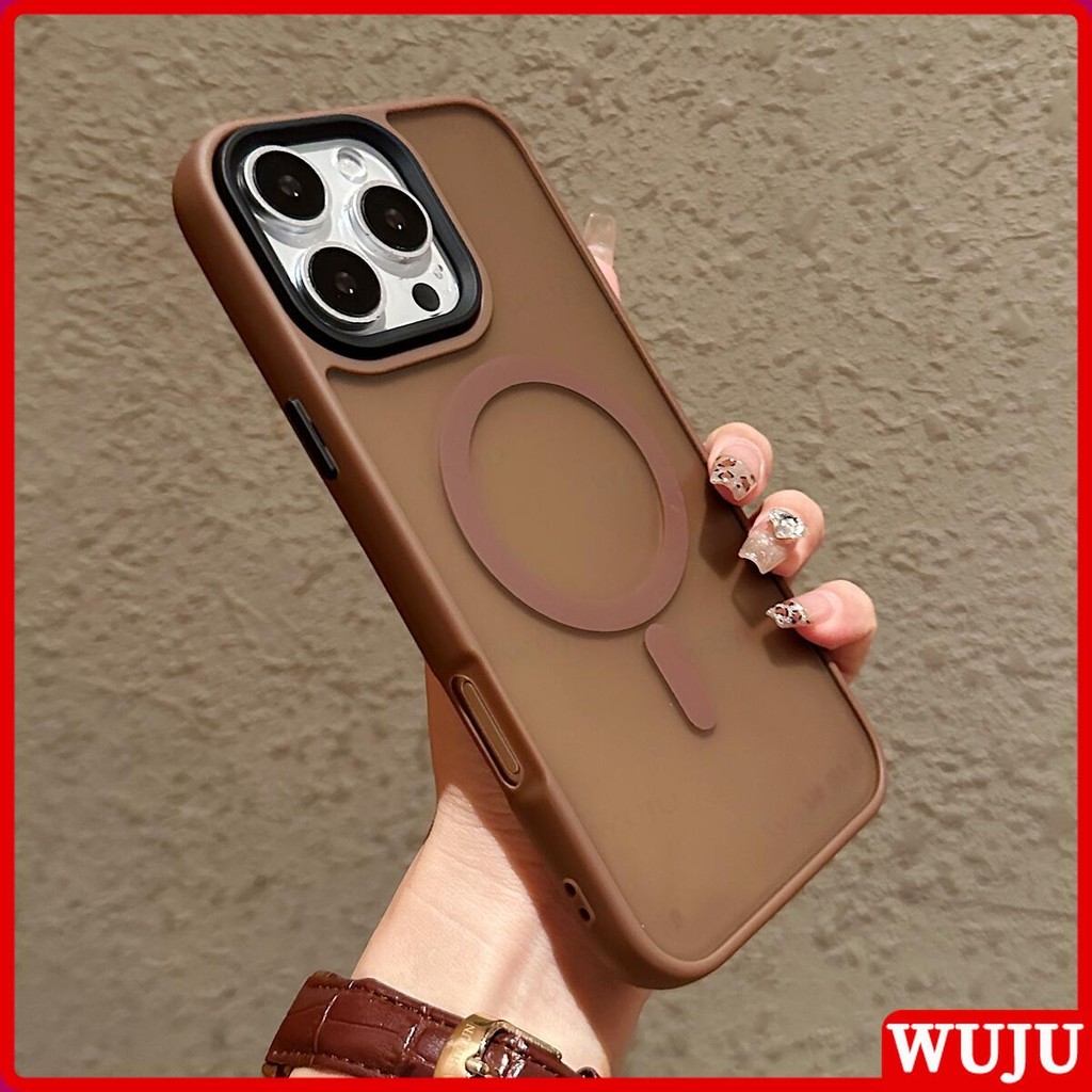 WUJU เคส เข้ากันได้สำหรับ เคสไอโฟน เคสโทรศัพท์แบบแข็ง ผิวด้าน ป้องกันลายนิ้วมือ กันกระแทก การชาร์จแบบไร้สายแบบแม่เหล็ก เข้ากันได้กับ iPhone 17 16 15 14 13 12 11 Pro Max Plus Air เคส