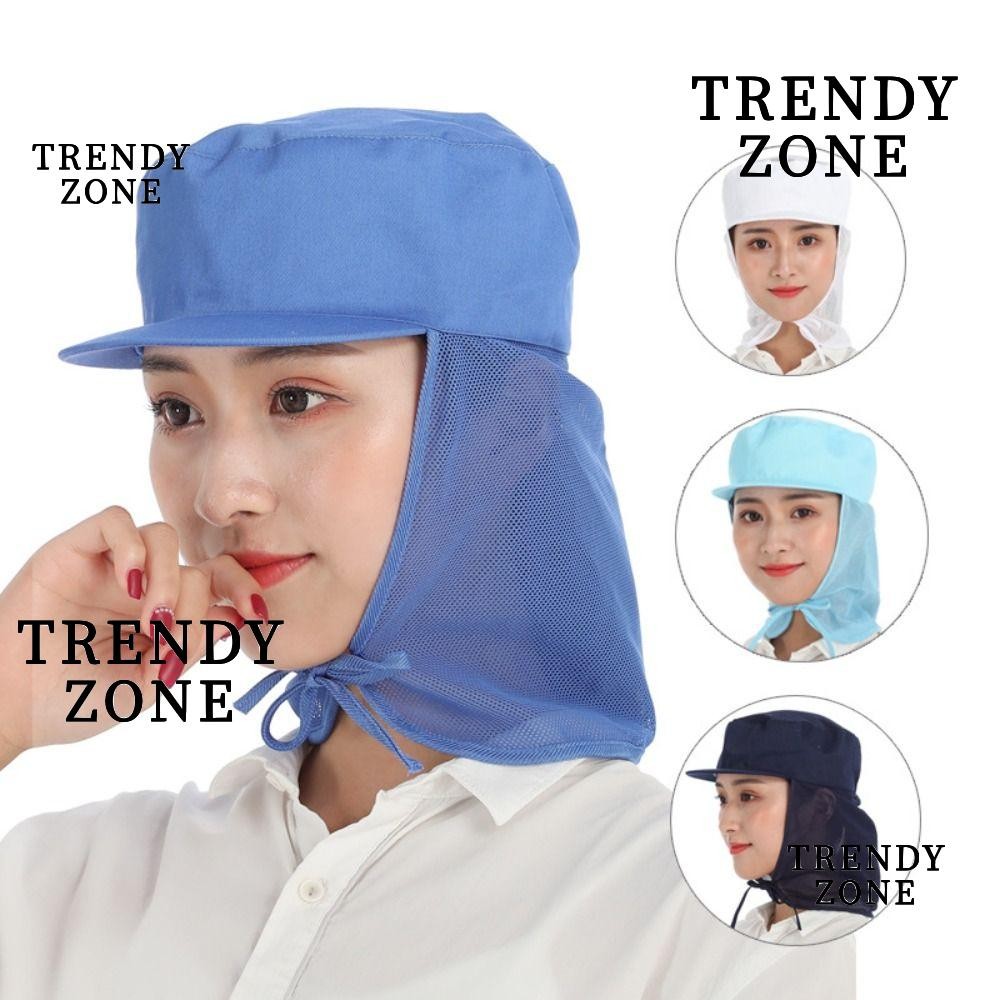 Trendyzone หมวกเชฟ, หมวกทํางานฝุ่นกันควัน, อุปกรณ์ทําอาหารผ้าบริการอาหารระบายอากาศได้ตาข่ายคลุมผมหมวกโรงแรมร้านอาหาร