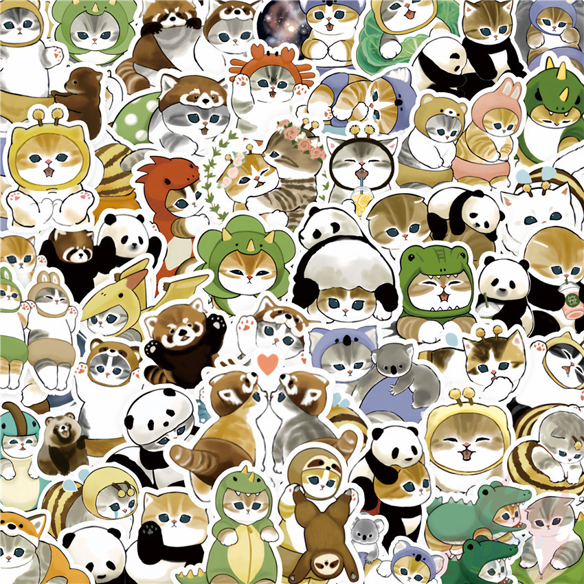 100ชิ้น/เซ็ต Q Kittens Series 02 สติ๊กเกอร์ศิลปะคอสเพลย์ สติ๊กเกอร์ DIY Fashion Doodle Decals
