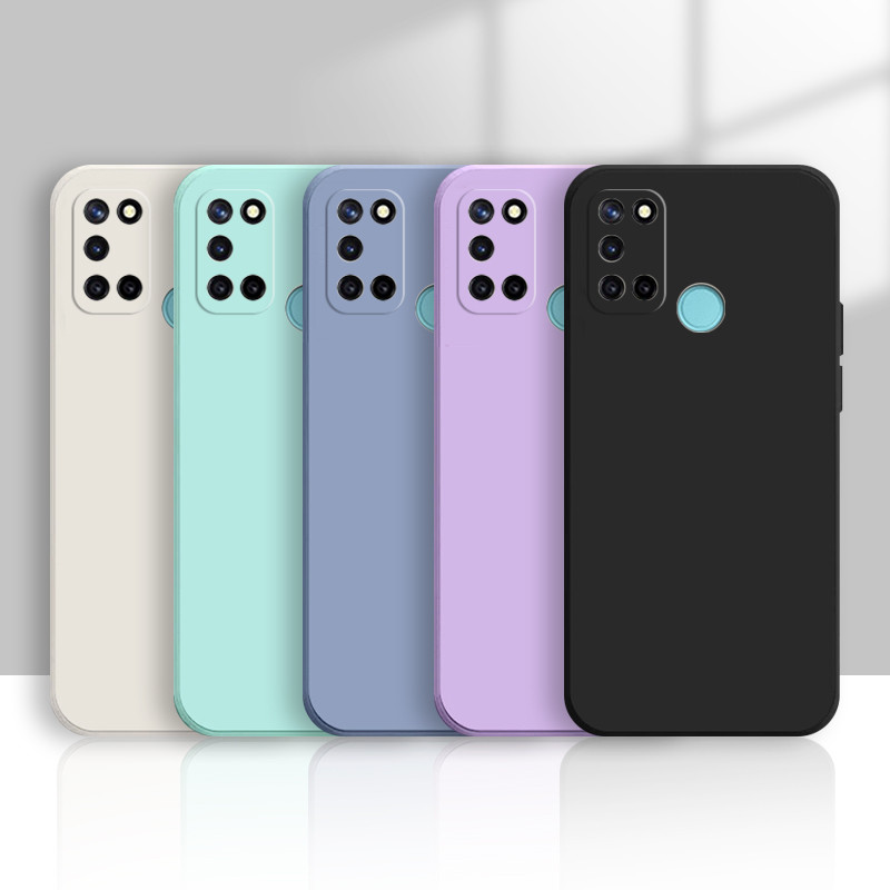 เคส Realme 7i Realme C17 เคสโทรศัพท์ซิลิโคนอ่อนนุ่มครอบคลุมอย่างเต็มที่สีฟ้าสีเขียวสีดําสีม่วงสีขาวเคสป้องกันโทรศัพท์ VNX1