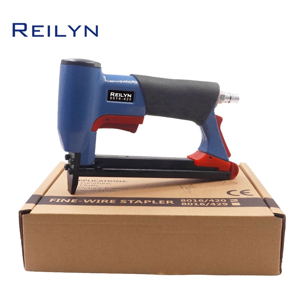 Reilyn 8016 Stapler จมูกสั้น 1/2 นิ้ว Crown รับ 1/4 "-5/8 นิ้วความยาว Pneumatic ที่เย็บเบาะสําหรับเย็บและงานไม้