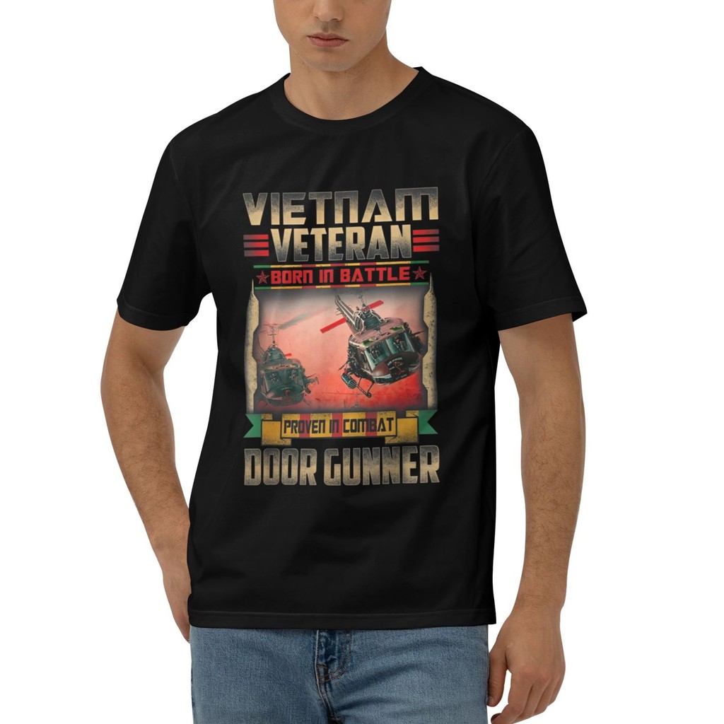 เสื้อยืดแขนสั้น ลายพิมพ์เวียดนามVeteran UH-1 Huey Helicopter