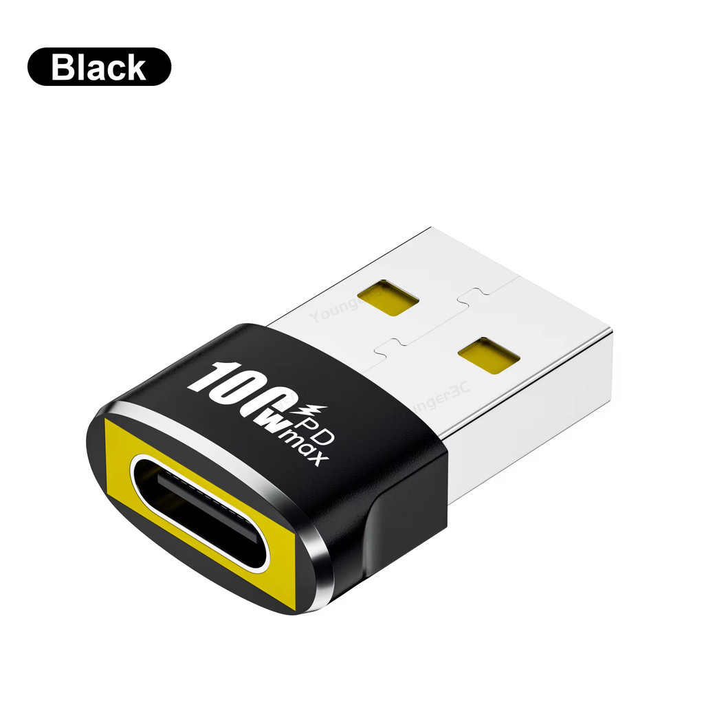Pd100w USB to Type C Fast Charging Adapter, USB C หญิง USB A ชาย Fast Transmission OTG Converter, อะแดปเตอร์ชาร์จแบบพกพาสําหรับโทรศัพท์มือถือแล็ปท็อปหูฟัง