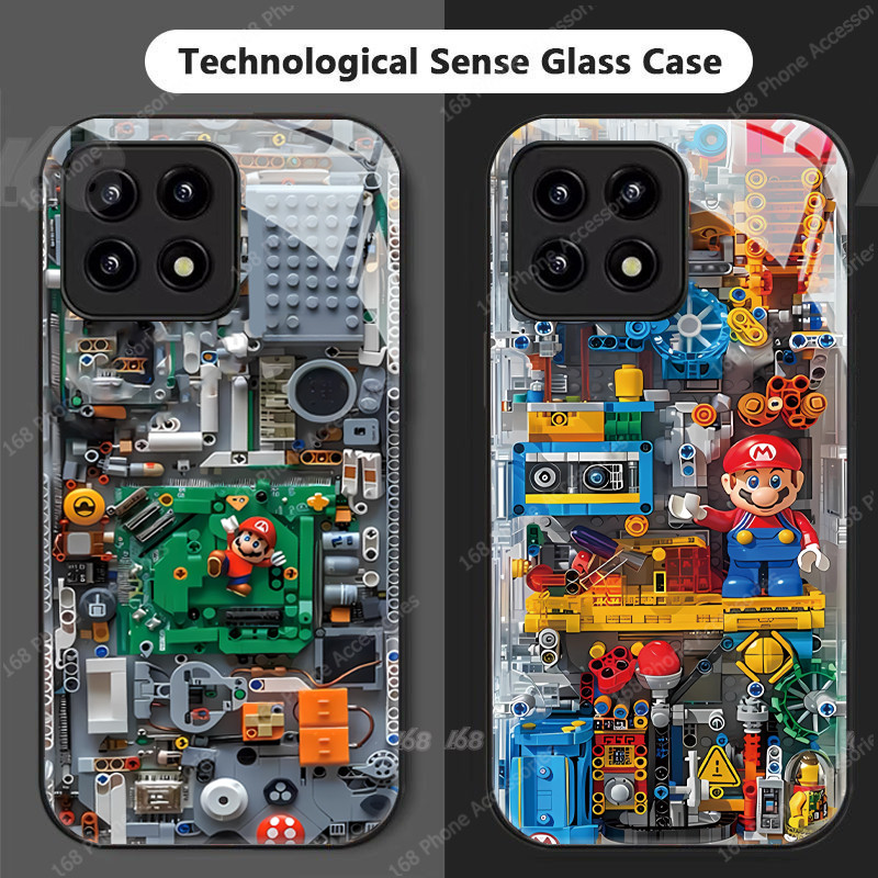 For เคส Xiaomi 14T Pro เคส Xiaomi 14T การ์ตูนอะนิเมะบล็อกอาคาร Mario กันกระแทกกล้องเลนส์ป้องกันหรูหราของเหลวแก้วโทรศัพท์สําหรับเด็กผู้ชายนักเรียนผู้ชาย