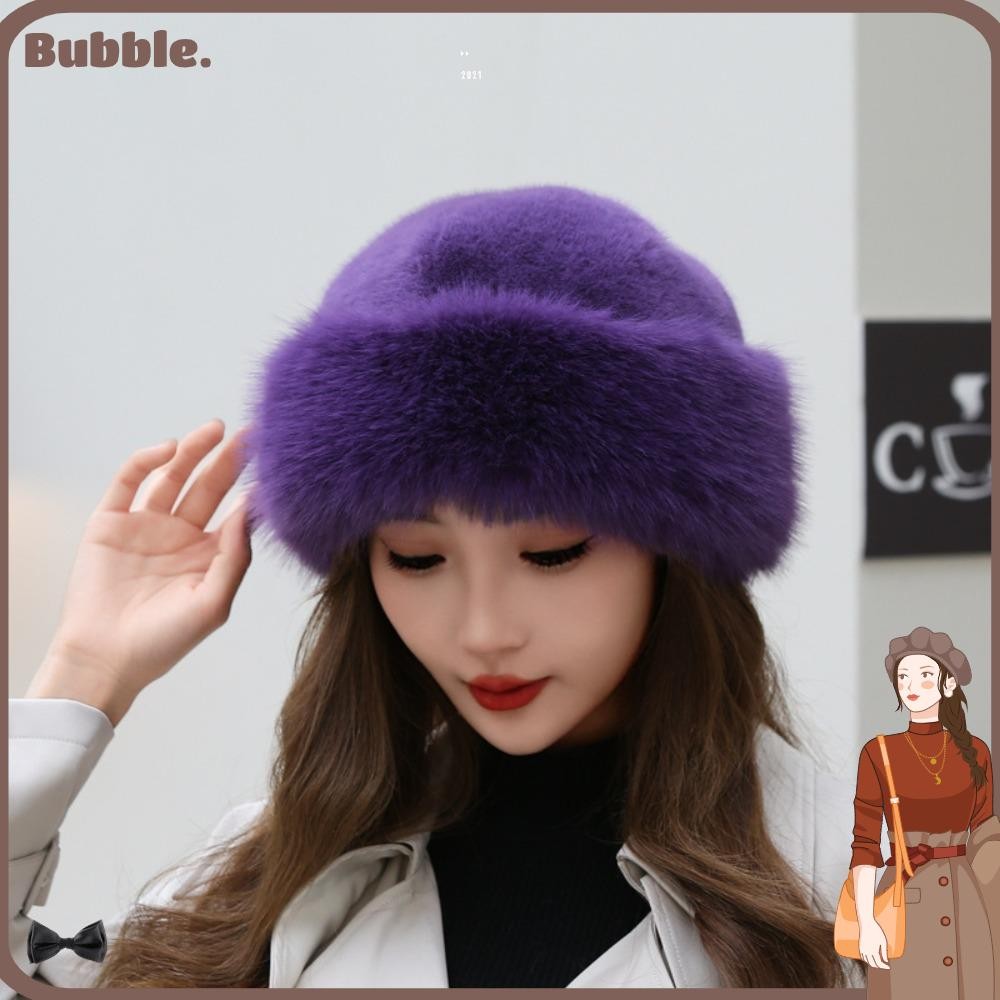 ฟอง หมวกขนเทียม,หมวกปิดหูกันหนาวสีทึบ,ของขวัญฝาครอบหัวหมวกอบอุ่นป้องกันหูหมวกเบเร่ต์ฤดูหนาว