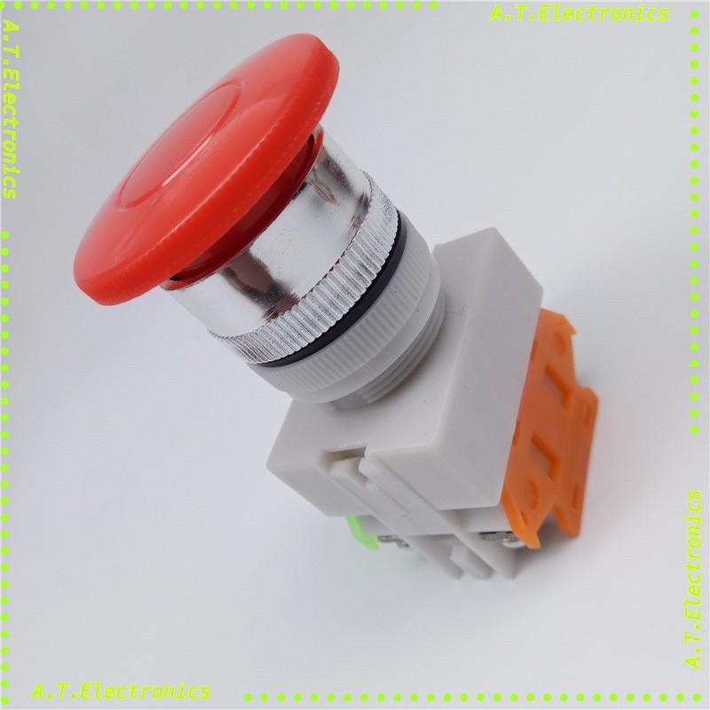 สวิตช์ ดอกเห็ด Emergency Switch กดติด-ปล่อยดับ คอ22มิล 2คอนแทค NO,NC ร้านใน กทม ไทย