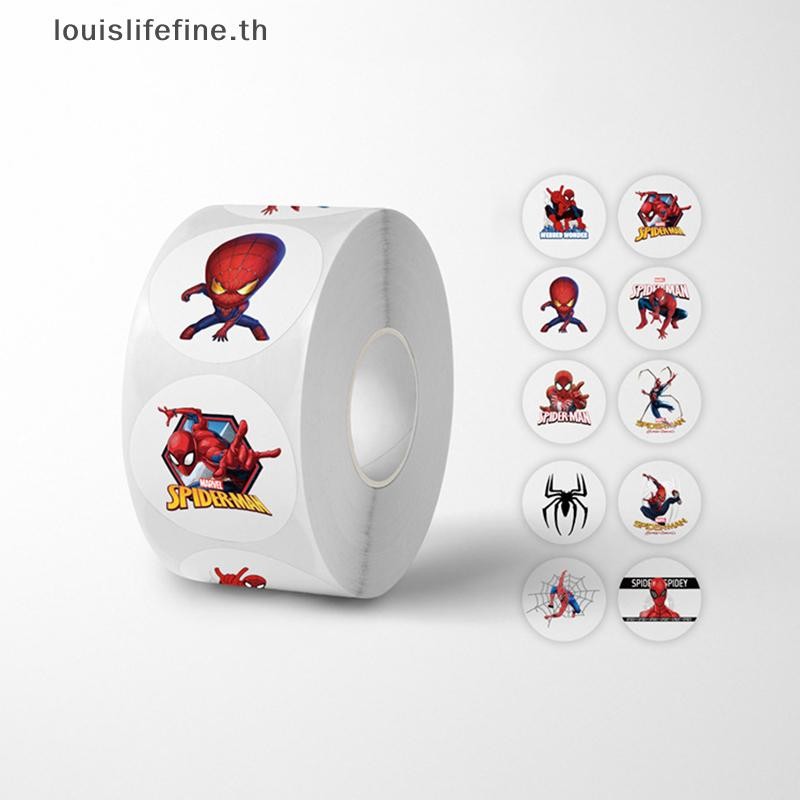 Louislifefine 500pcs Disney ภาพยนตร์ Spiderman ม้วนสติกเกอร์อะนิเมะ Decal DIY สเก็ตบอร์ดแล็ปท็อปรถจักรยานยนต์หนังสือ Cool การ์ตูนสติกเกอร์ของเล่นเด็กของขวัญใหม่