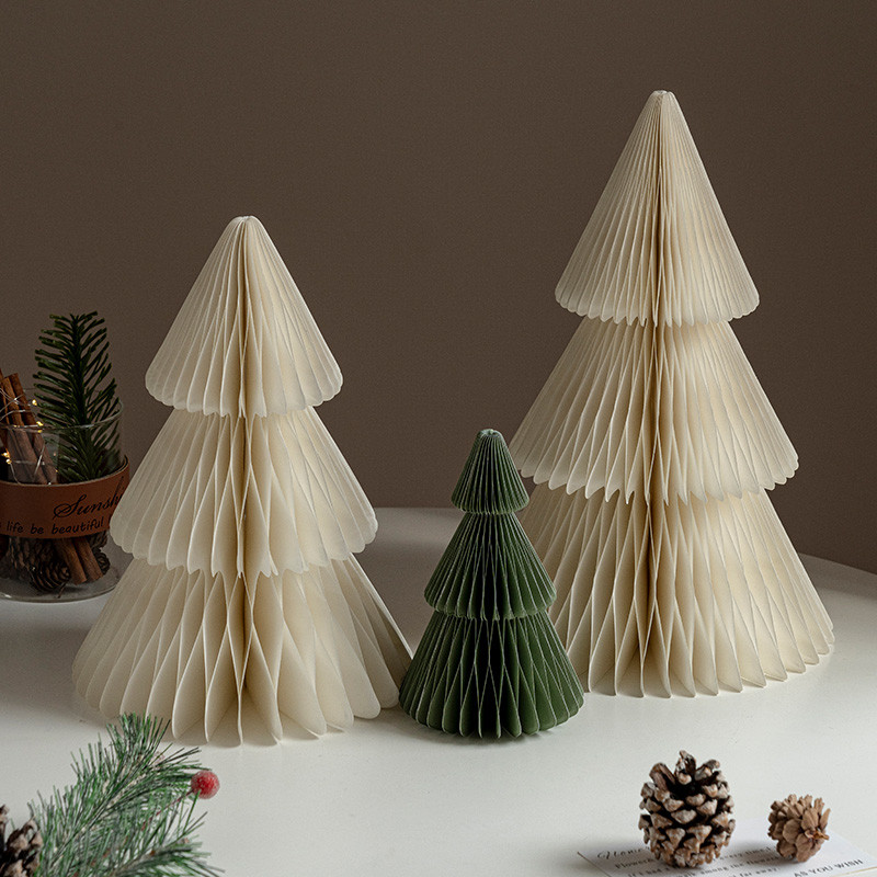 กระดาษต้นคริสต์มาส Christmas Party Tablescape ตกแต่งโต๊ะ Mini Xmas Trees