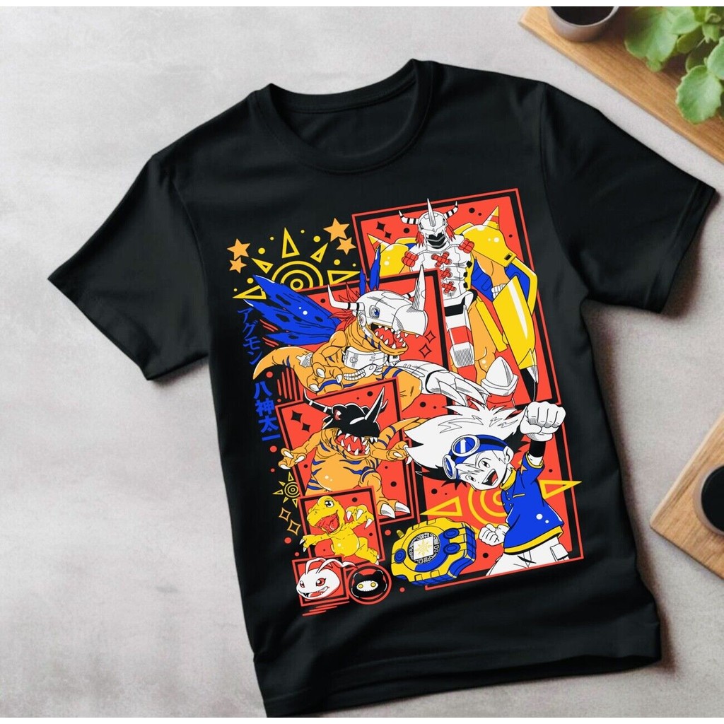 Agumon Adventure เสื้อยืด Veemon Digimon Adventure Omnimon Anime Tee ของขวัญเสื้อผ้า