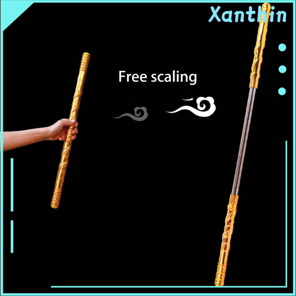 มงคล Cloud Relief Sculpture Coiling Dragon Relief Staff 60 ซม.Golden Wukong Ruyi Jingu Bang ขยายคอสเ