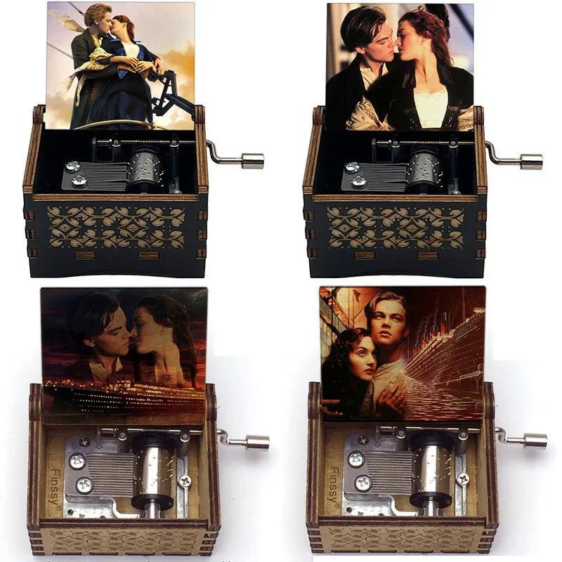 The Titanic Movie Theme Music Box My Heart Will Go On creative print Hand  Wooden Musical Box Toy wi