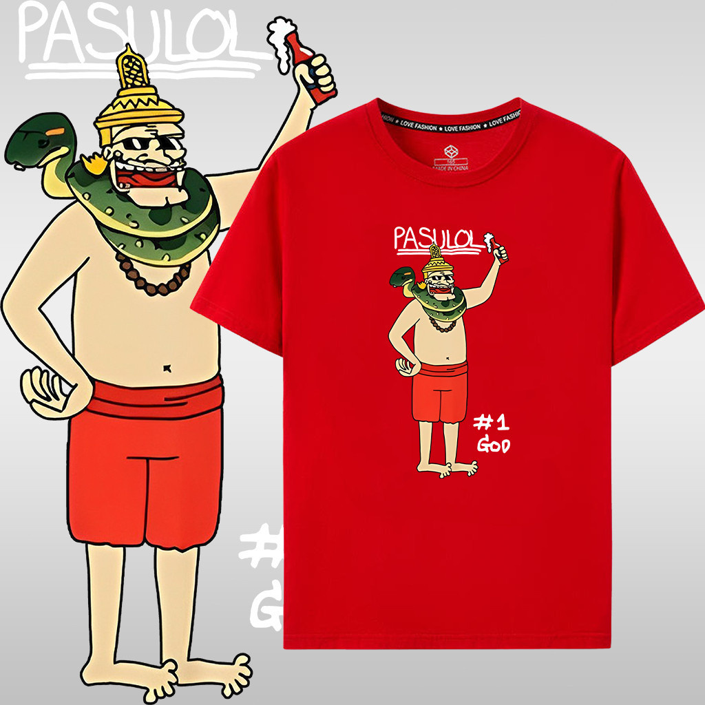 เสื้อ Pasulol ผ้าCotton 100% ใส่ได้ ทั้ง ชาย ใส่สบาย ไม่หด ไม่ย้ เสื้อยืดผู้ชาย S-5XL
