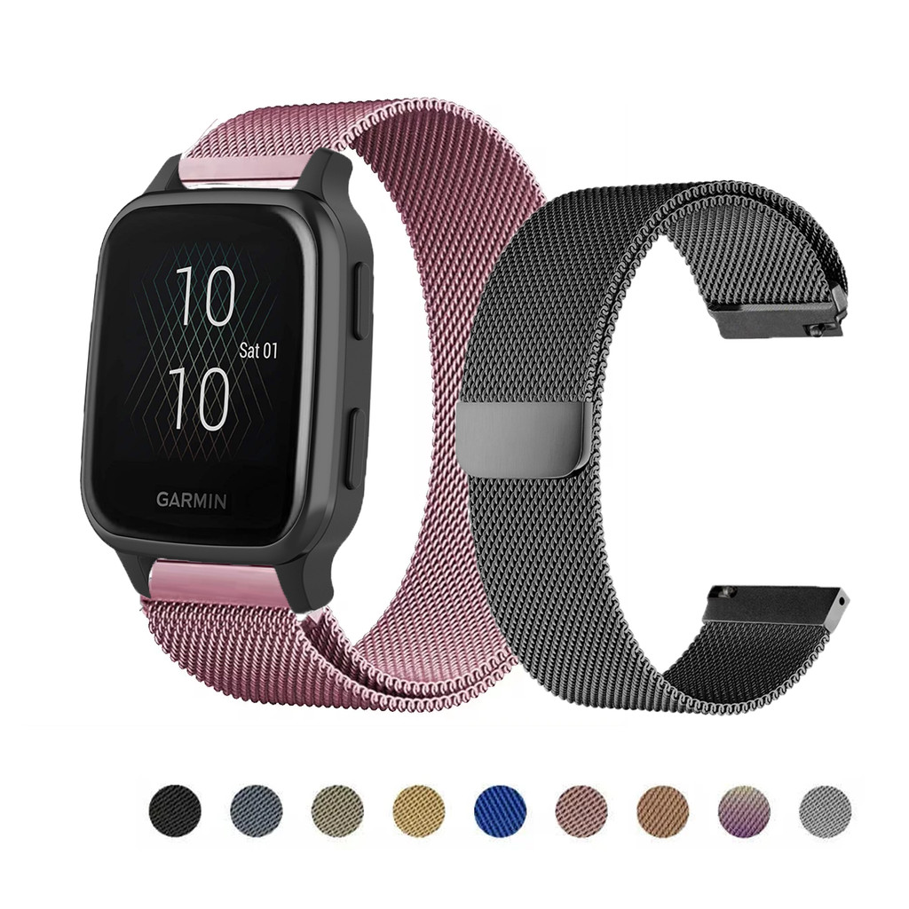 สาย Milanese สําหรับ Garmin Venu Sq 2 /venu2 plus Vivoactive 3 เพลงองค์ประกอบสแตนเลสสายนาฬิกาอัจฉริยะ