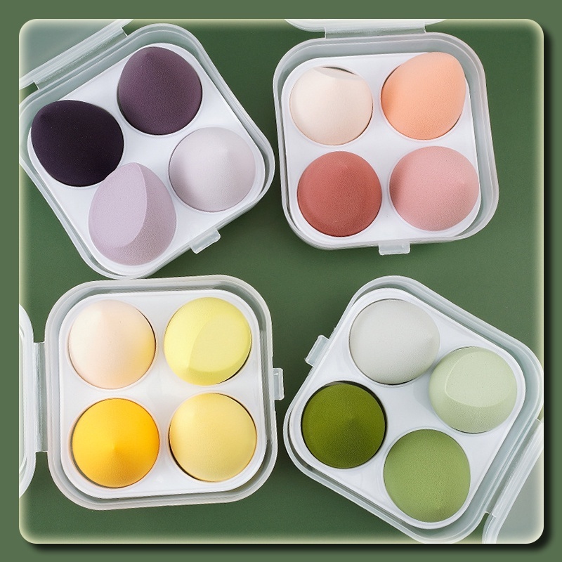 erty ฟองน้ำแต่งหน้า 1กล่อง/4ชิ้น แต่งหน้าไข่ ฟองน้ำไข่แต่งหน้า พัฟฟองน้ำแต่งหน้า Beauty egg ฟองน้ำเก