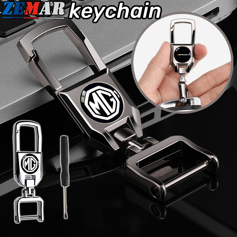 MG พวงกุญแจ พวงกุญแจรถยนต์ พวงกุญแจรถ ยูนิเวอร์แซ 360 °หมุนพวงกุญแจ MG HS ZS EP MG5 MG3 MG4 EV 4 5 6