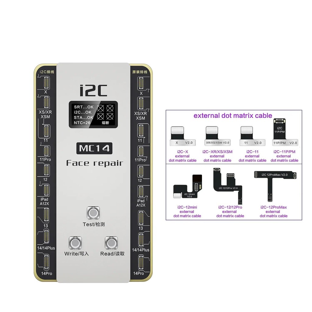 I2C MC-14 Face ID Dot-Matrix Repair Programmer Fix Failure Move Higher หรือ Lower ปัญหาสําหรับ Iphon