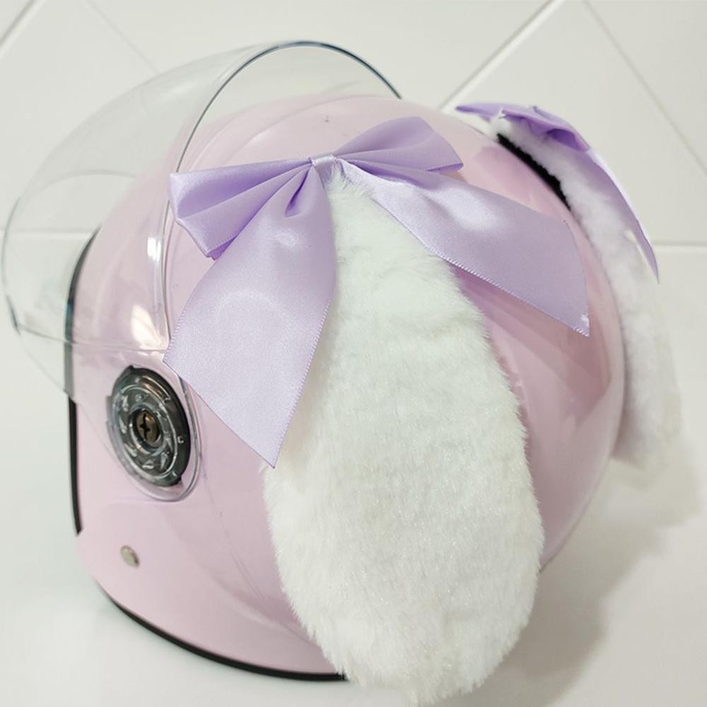 Digifounder 2 ชิ้นน่ารักหมวกกันน็อครถจักรยานยนต์ยาวหูแมวพร้อมโบว์วิบากหมวกกันน็อครถยนต์ไฟฟ้าอุปกรณ์เสริมขับรถจัดแต่งทรงผมหมวกกันน็อค Decroation H1Q5 - รูปที่ 3