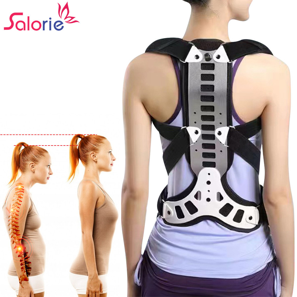 Salorie อุปกรณ์แก้ไขท่าทาง Scoliosis แบบปรับได้ อุปกรณ์แก้ไขพยุงหลังและไหล่ กระดูกสันหลังที่ยืดผม