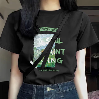 COD✅ (ส่งจากกรุงเทพ)BOOM Shop เสื้อยืดแขนสั้น เปิดไหล่ สีขาว แฟชั่นฤดูร้อน สําหรับผู้หญิง cotton 100 S-3XL #55765