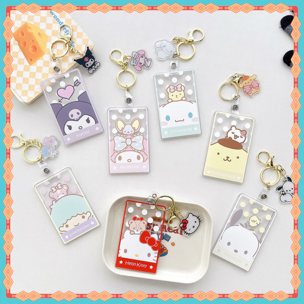 ใหม่ล้าง Sanrio Keyfob ผู้ถือบัตรแท็กชื่อผู้ถือบัตรประชาชนผู้ถือบัตรสะดวกซื้อบัตรประชาชนบัตรธนาคารบัตรรถบัสบัตรควบคุมการเข้าถึงบัตรนักเรียนบัตรใบอนุญาตทำงานบัตรทำงานป้องกันการสูญเสียกรณีป้องกันบัตรดาว