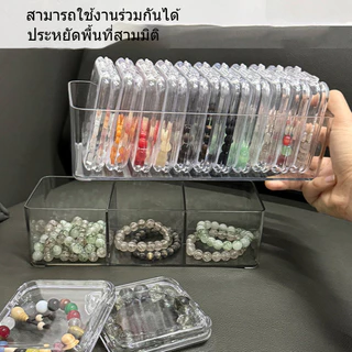 กล่องใส่เล็บแบบใสฝาพับขนาดเล็ก 12 กล่องเก็บเล็บแบบแฮนด์เมด เชือกผูกเล็บ สินค้าสำเร็จรูป กล่องบรรจุภัณฑ์ตั้งโต๊ะ