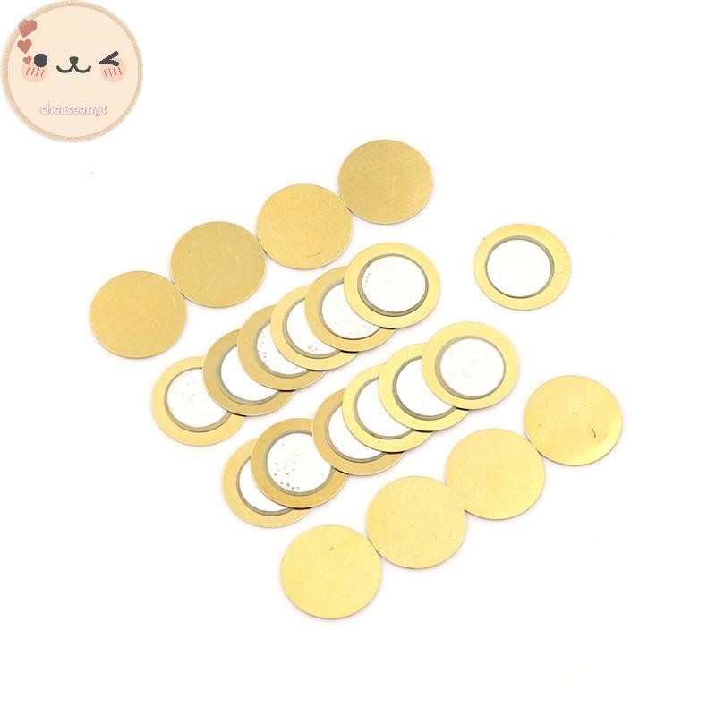Chee 20PCS 15mm Piezo Elements Sounder Sensor Trigger Drum Disc Copper EN