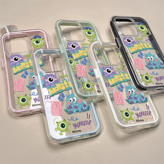 สต๊อกไทย เคสสำหรับไอโฟน13 มอนสเตอร์ ลูกตาใหญ่ เคสใสครอบสองชั้น For IPhone11 13 12 14PLUS 15 16 Pro PROMAX ป้องกันมือถือ
