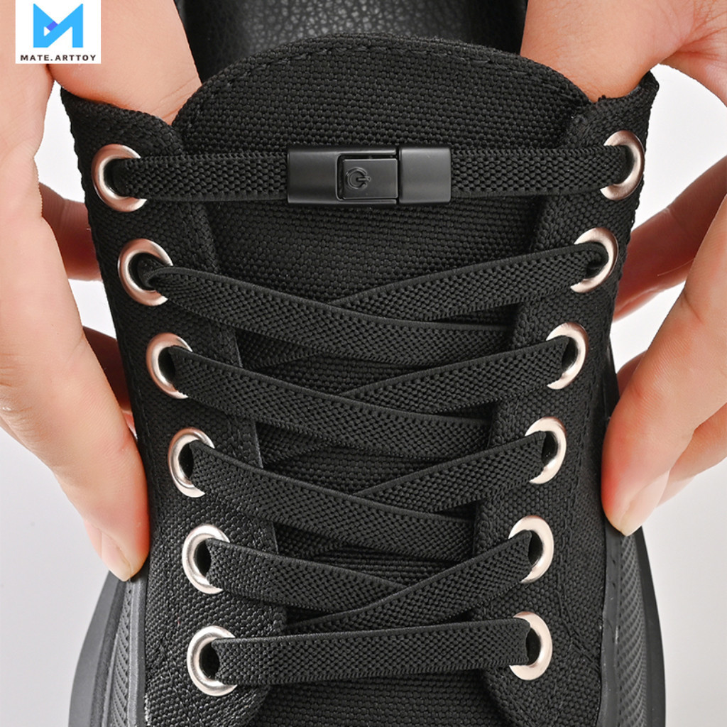 เชือกผูกรองเท้าแบบถอดได้ 1 คู่หัวเข็มขัดแคปซูลดีไซน์ยืดหยุ่นสําหรับรองเท้ากระดานและรองเท้ากีฬาที่ทันสมัย