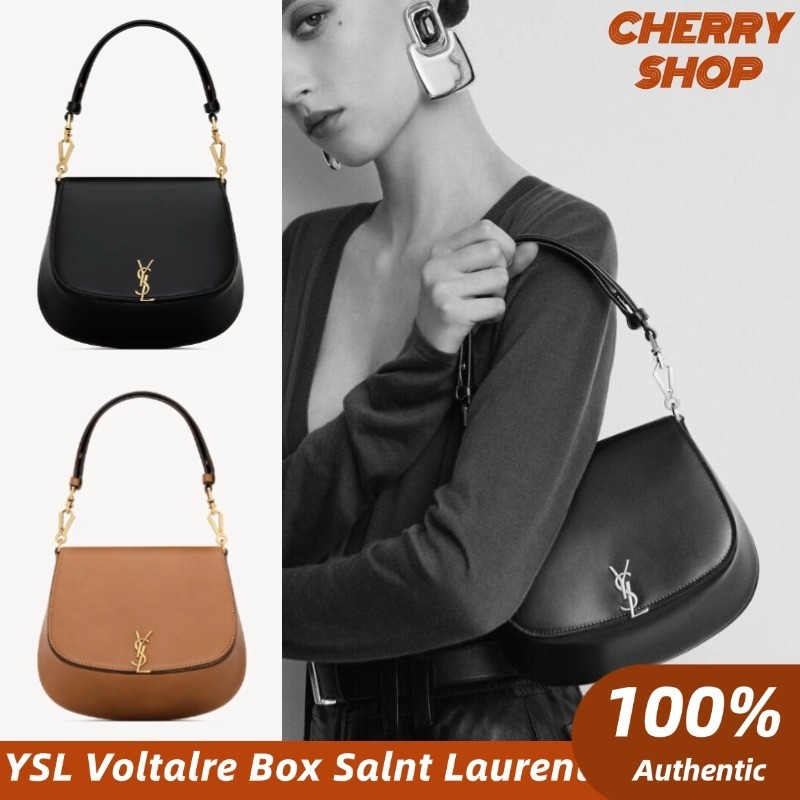 🍒🍒Yves Saint Laurent กล่องภูเขาไฟ SAINT LAURENT กระเป๋าถือผู้หญิง YSL 8008460#🍒🍒