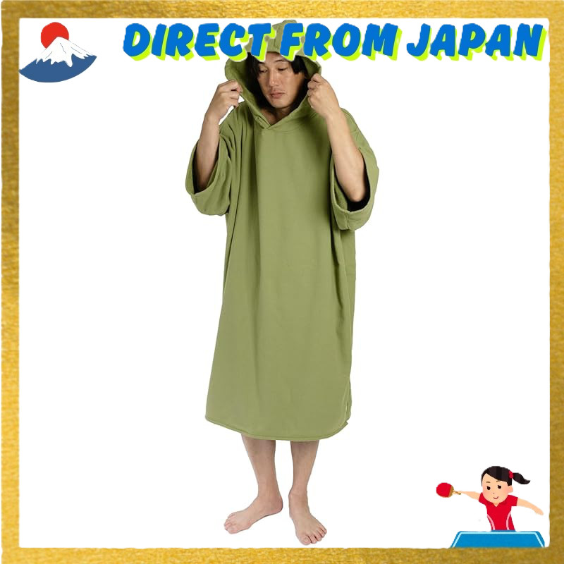 oruTa Hooded Surf Poncho (L Size) - Unisex Changing Poncho, Warm Mid-Sleeve, Thick Imabari Towel Fab