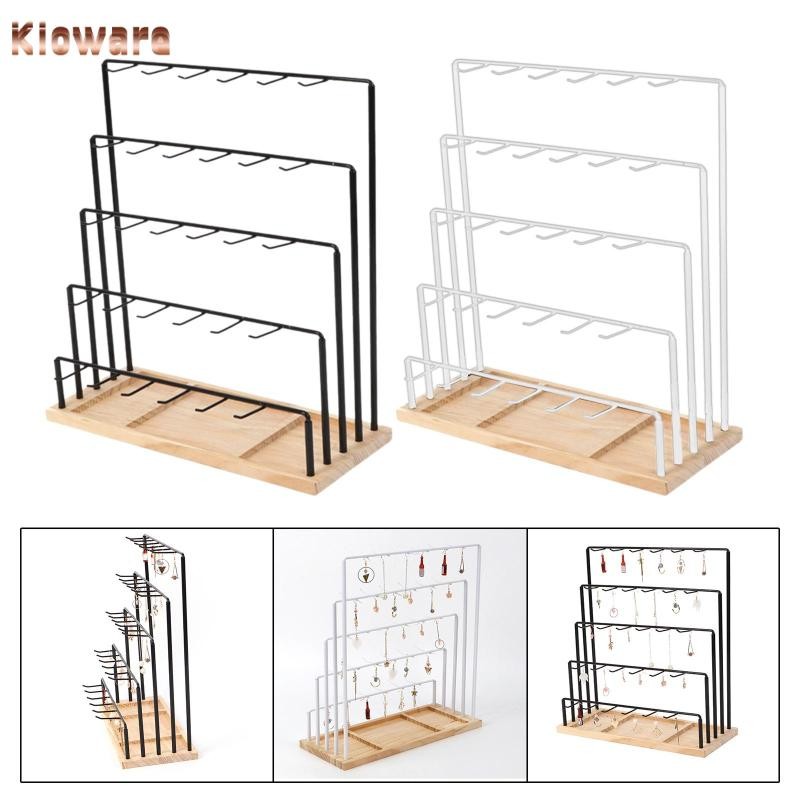 [โคลแวร์] ที่วางยืนแสดงต่างหู 5 ชั้นต่างหูการ์ดแหวนชั้นวางไม้แขวนเสื้อเครื่องประดับ